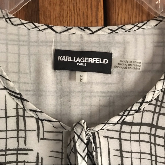 Karl Lagerfeld Paris Black & White Top - Picture 3 of 3